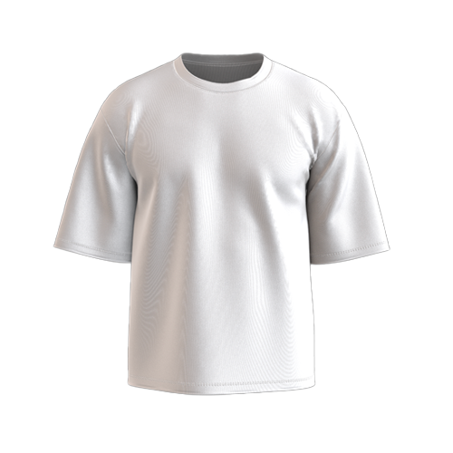 Cropped, boxy t-shirt mockup